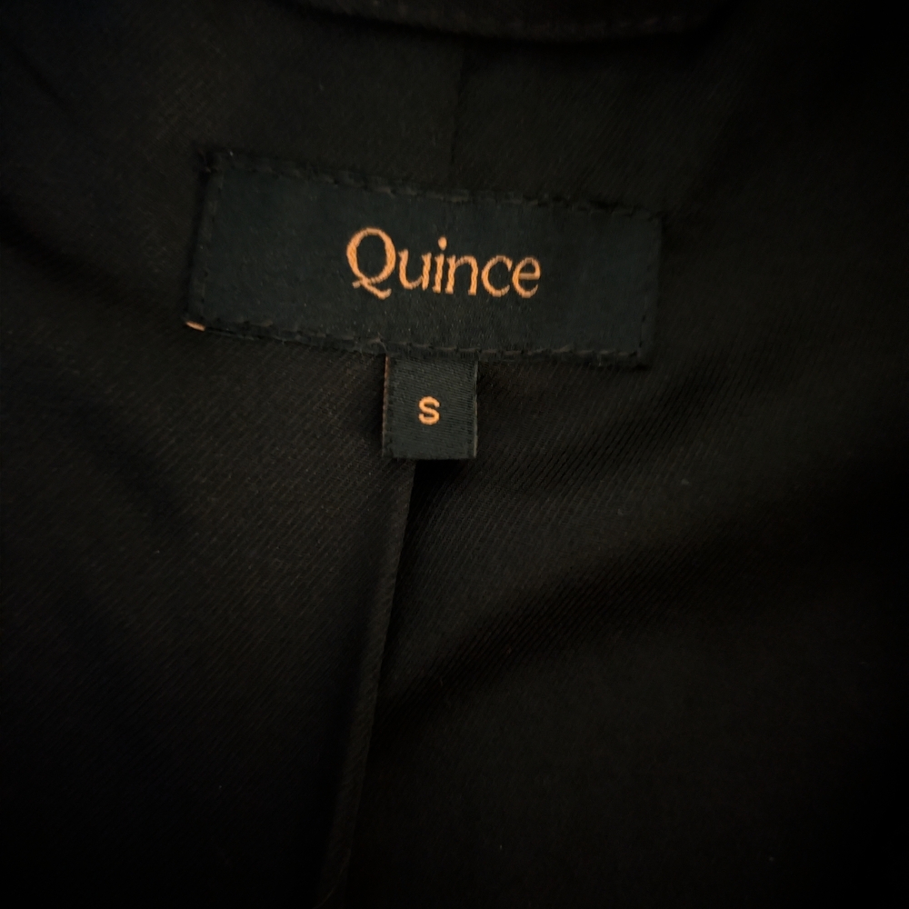 Quince 100% Baby Alpaca Stand Collar Coat Black Size Small Quiet Luxury - Picture 5 of 9